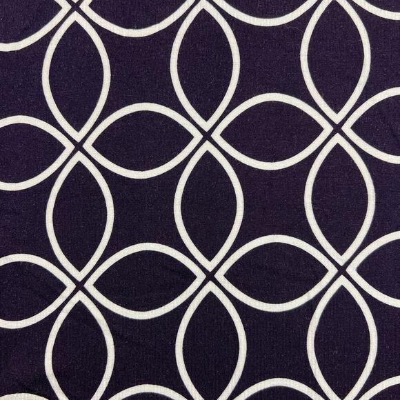 Talbots Jersey Pull On A-Line Maxi Skirt Navy/Baby Blue Geometric Print Size L - Picture 4 of 6